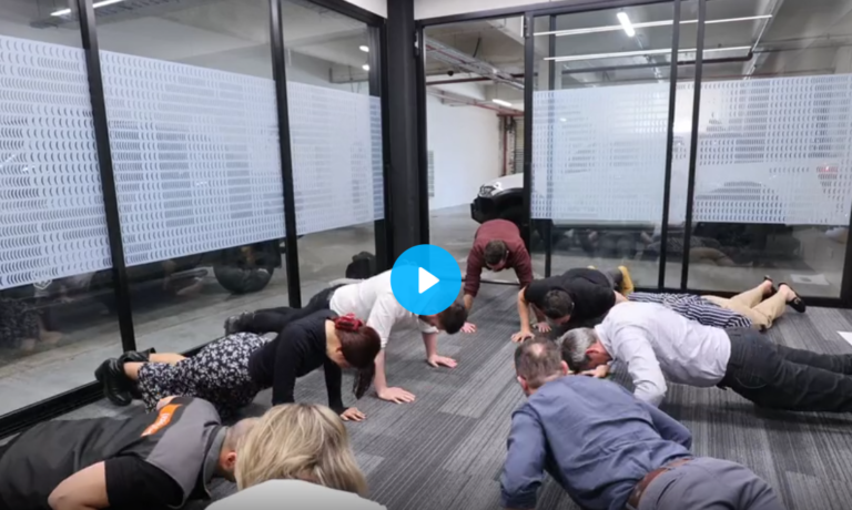 Building Engineering team completes the Push-Up Challenge to support Lifeline
